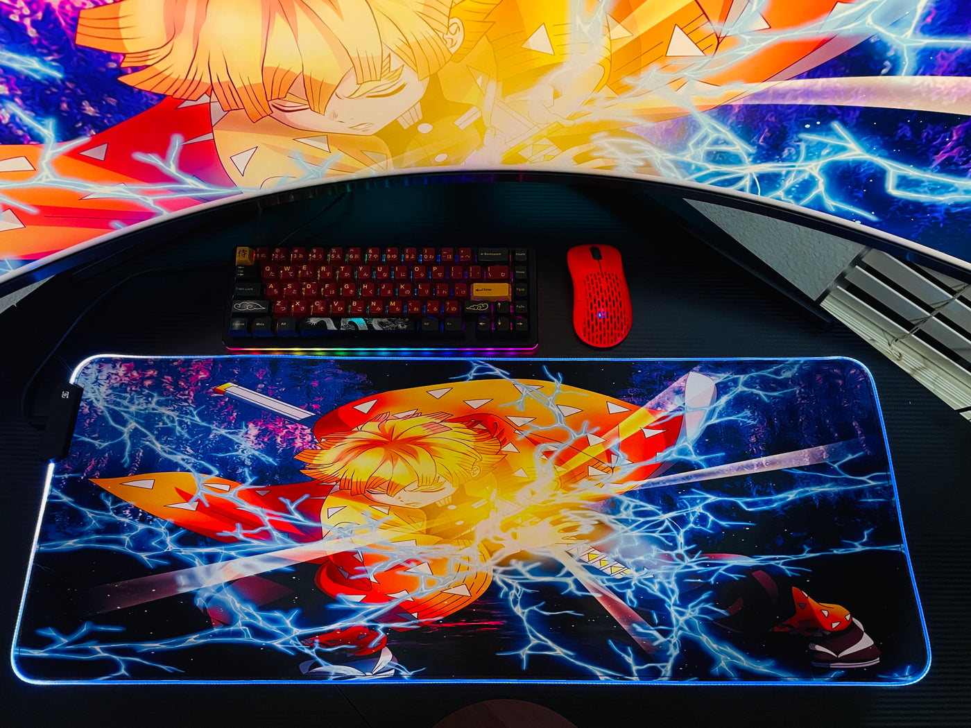 demon slayer rgb mouse pad