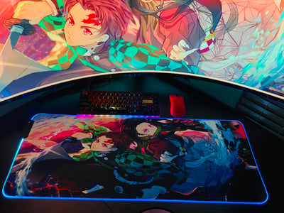 demon slayer rgb mouse pad